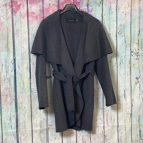 Jackets & Blazers - *Gray Tahari Wrap Coat M NWOT